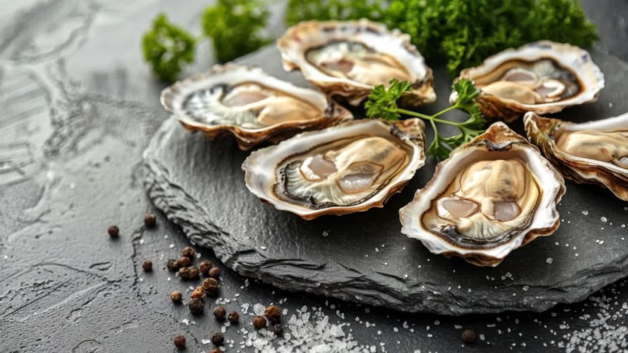 Fresh Oysters on a Slate Platter