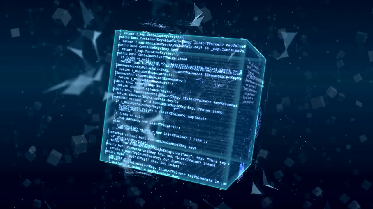 Hi-tech Blue Digital Cube Background.