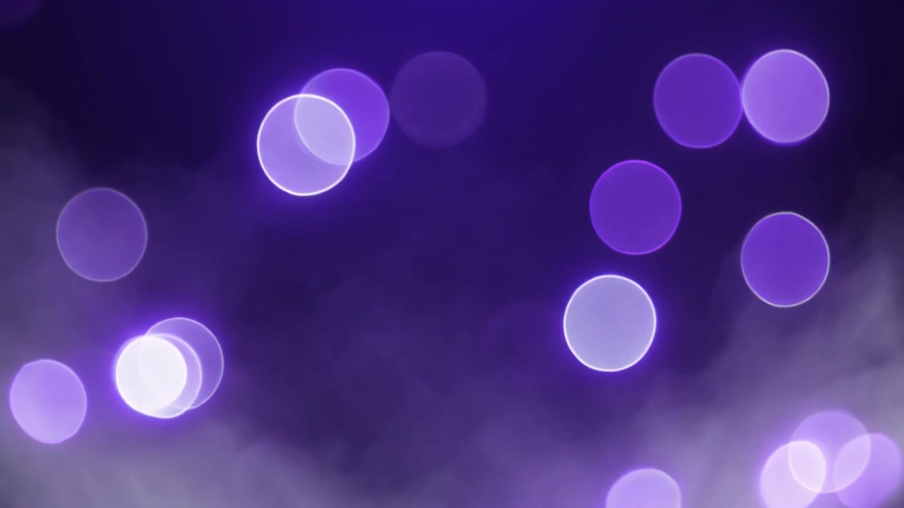 Abstract Purple Bokeh Lights with Floating Smoke