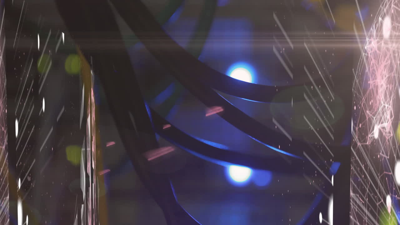 globo de red de conexiones contra el cable del circuito en la sala de servidores