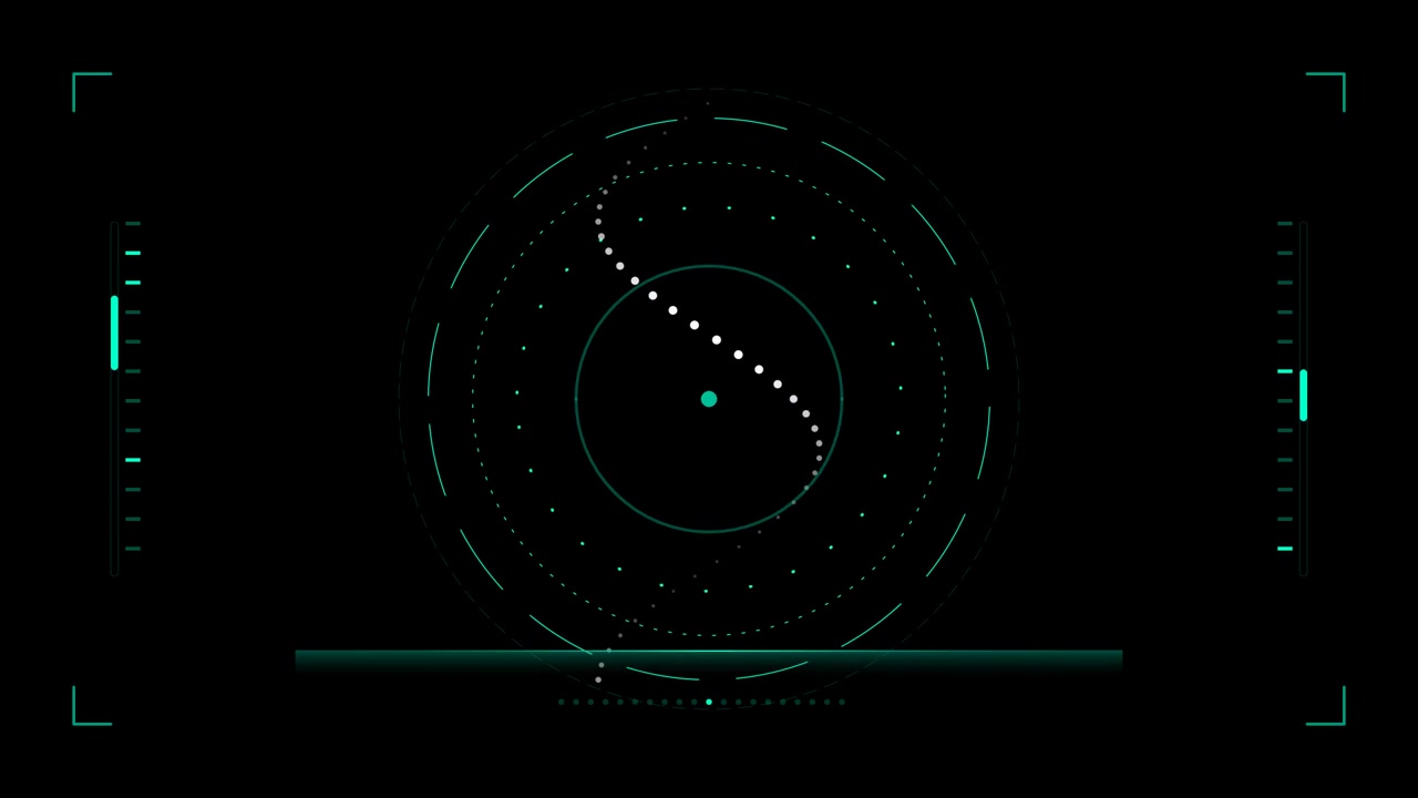 Futuristic Digital Radar Interface Scanning with Animated Waveform