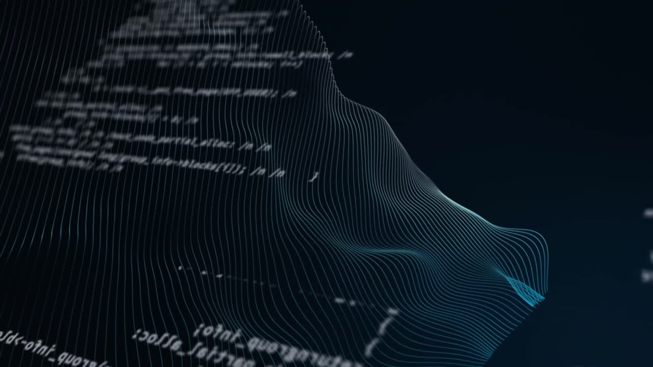 Animation of white lines over data processing