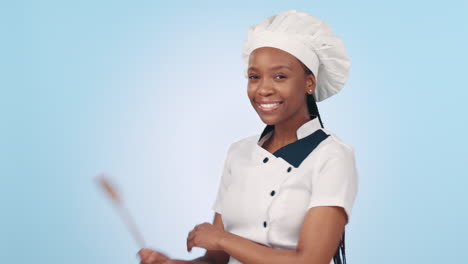 Studio-chef,-arms-crossed-and-happy-black-woman