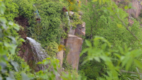 waterfall from the jardin extraordinaire in nantes, france