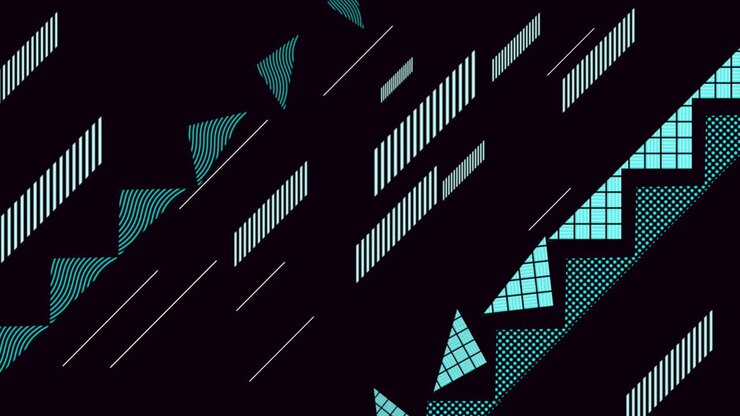 Bevægende abstrakte geometriske linjer og trekanter