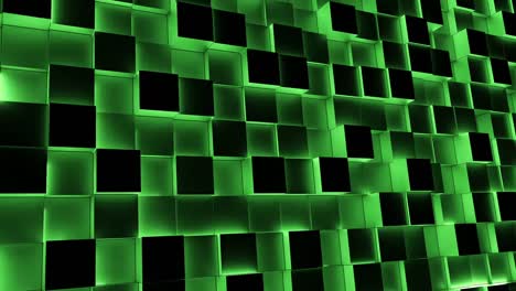 Green-illuminated-blocks-moving-in-and-out