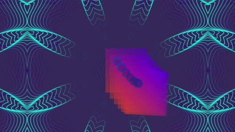 animación de formas y cuadrados sobre fondo azul