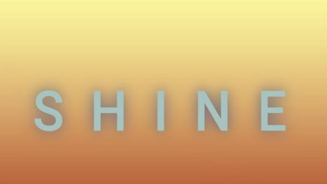 animation of shine text banner against orange gradient background