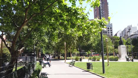 panoramic at las heras park, urban public green space of buenos aires city