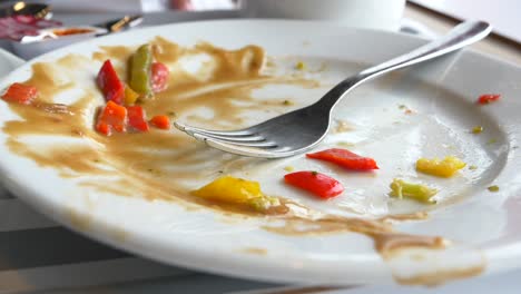 empty plate with leftover food