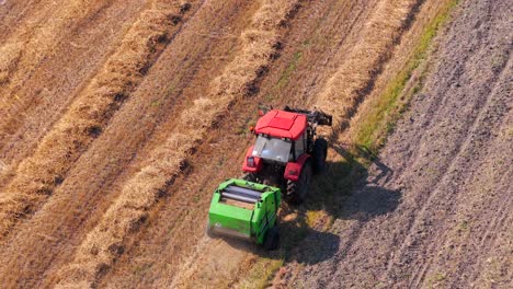 Straw Baler Equipment, Seasonal Work, Landscape Cultivation, Aerial