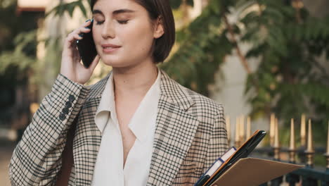 modern estate agent waiting customers outdoor