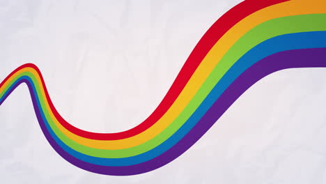 animación de los colores del arco iris que se mueven sobre un fondo blanco con espacio de copia.