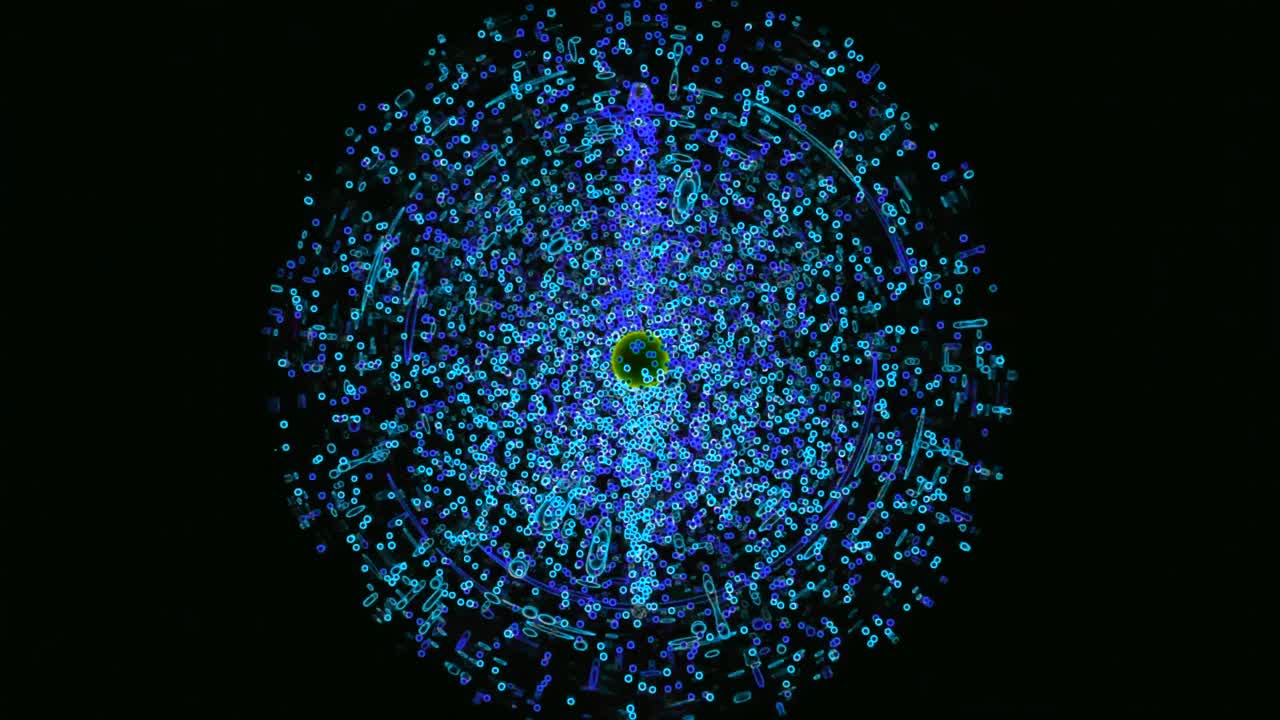 explosión abstracta de partículas brillantes