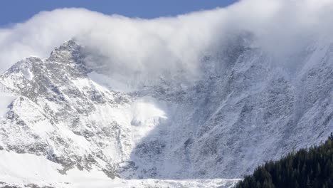 timelapse of dissolving foehn clouds in the swiss alps