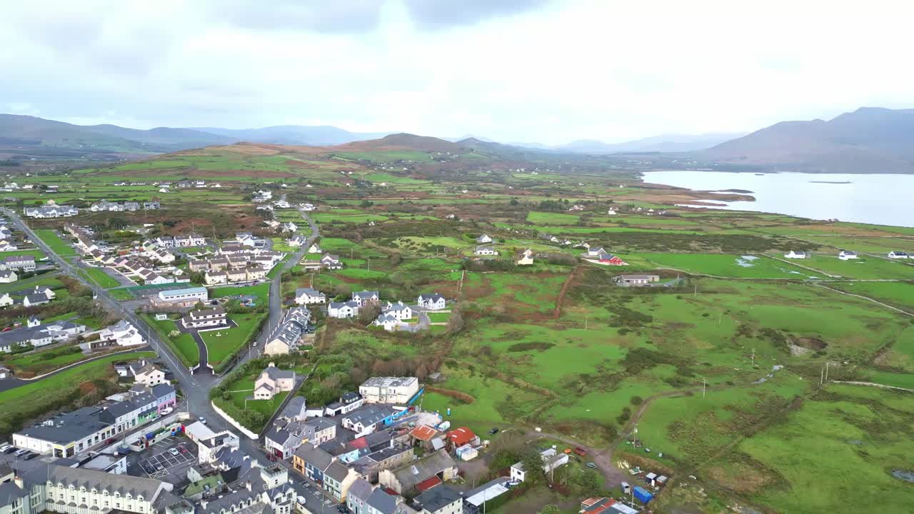 Aerial Orbital View, Ireland Villages, Remote Picturesque Accommodation
