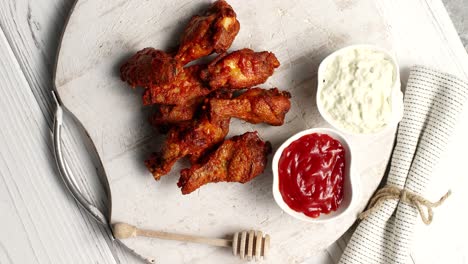 fried chicken wings on board