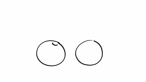 line art animation of cherries growing and connecting, showcasing simplicity and elegance in a minimalist style