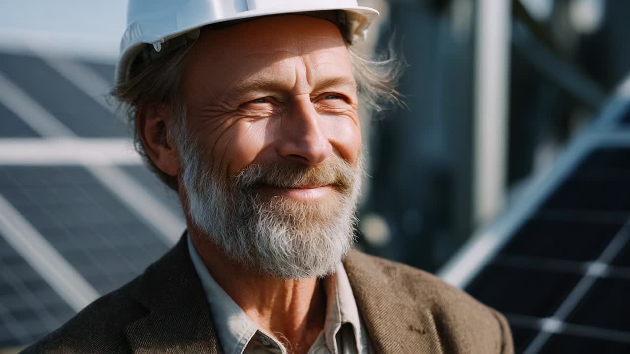 A Proud Engineer Overseeing Solar Panel Installation, Emphasizing Sustainability and Renewable Energy Solutions Beyond Traditional Methods for a Greener Future