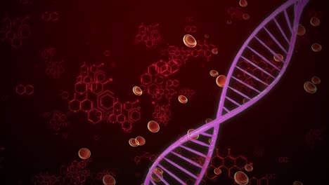 adn doble hélice 3d ciencia realista virtual bajo microscopio monitor de fondo de animación