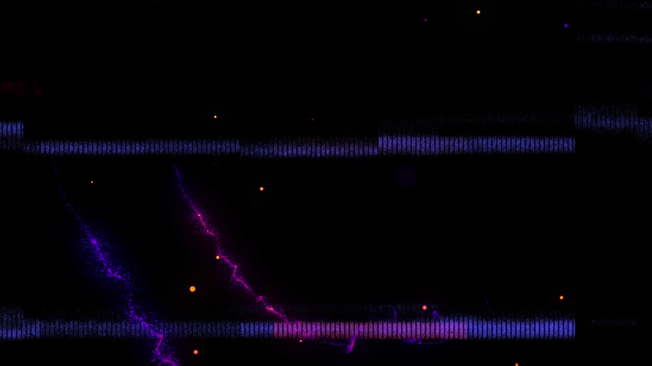 Animazione di più punti luminosi che si muovono con un moto ipnotico su sfondo nero