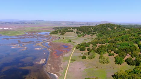 mesmerizing drone footage over lake and mountains