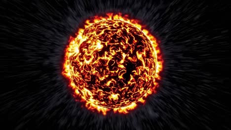 estrella ardiente en el espacio