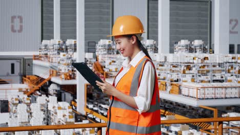 warehouse worker inspecting inventory