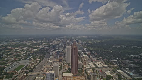 atlanta georgia aerial v647 birdseye wide angle shot of skyscrapers, bank and panorama - dji inspire 2, x7, 6k - august 2020