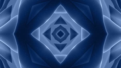 3d abstract shape like star or flower, symmetrical structure of black blue velvet material interspersed with sequins, smoothly cyclical changes shapes. stylish soft matte background, smooth animation.