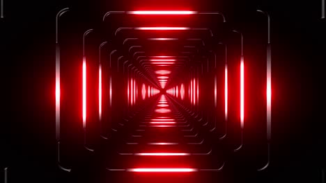 túnel de luz roja de neón