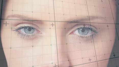 animación del procesamiento de datos sobre la mujer caucásica