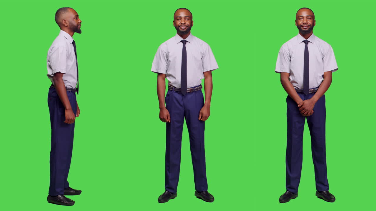 Man in Formal Wear on Green Screen