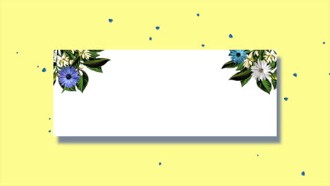 flores retro de verano con marco para texto