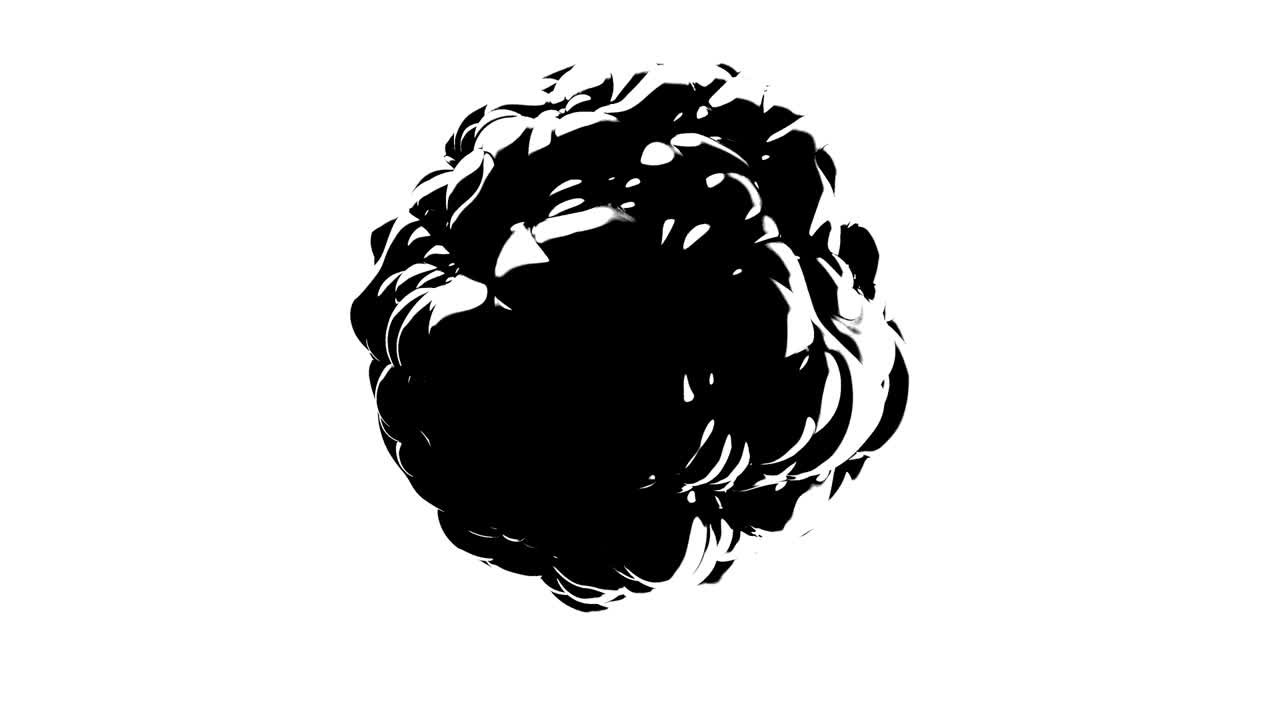 3d 으로 된 추상적인 구형과 부풀어오르는 물결 모양의 표면, 트렌디한 모노크롬 텍스처, 구부러진 모양의 고립된 공, 셀 모션 그래픽 디자인, 애니메이션 탄력적인 텍스처.