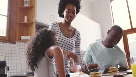 family spending time at home together