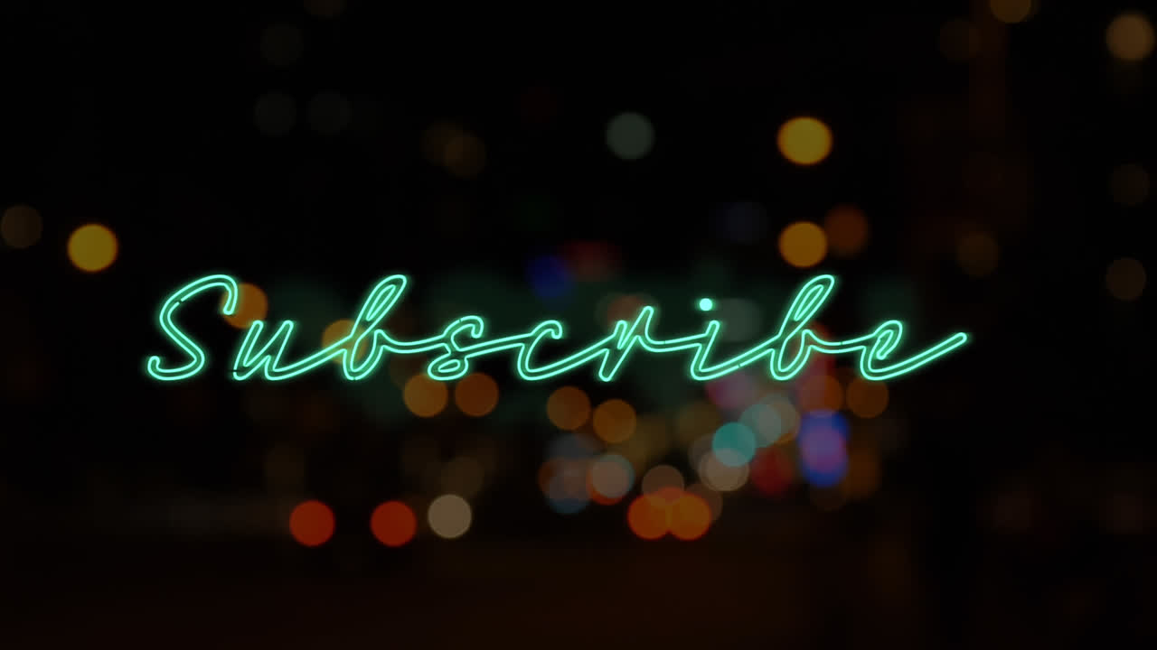 도시 풍경 위의 가입 텍스트의 애니메이션