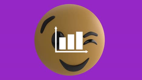 Animation-of-winking-emoji-icon-over-graph-icon