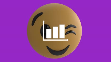 animación del icono de emoji parpadeante sobre el icono del gráfico