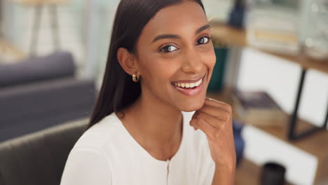 Working,-happy-and-smile-of-a-business-woman