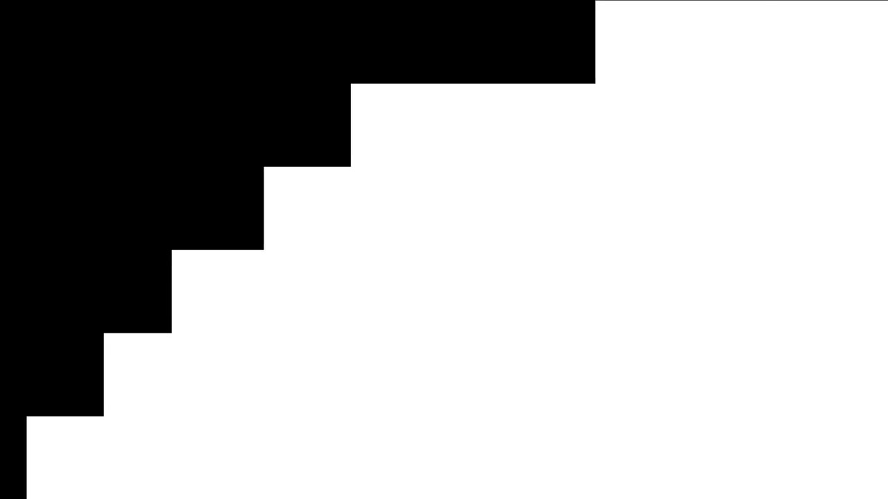 Abstract White Staircase Transition Reveal on Black Background