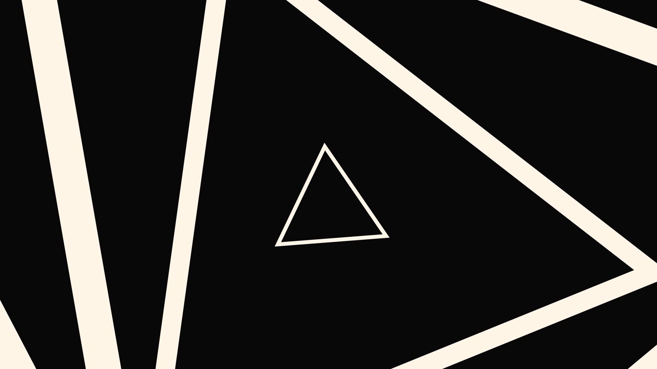 Abstract Geometric Triangle Zooming Animation on Black Background