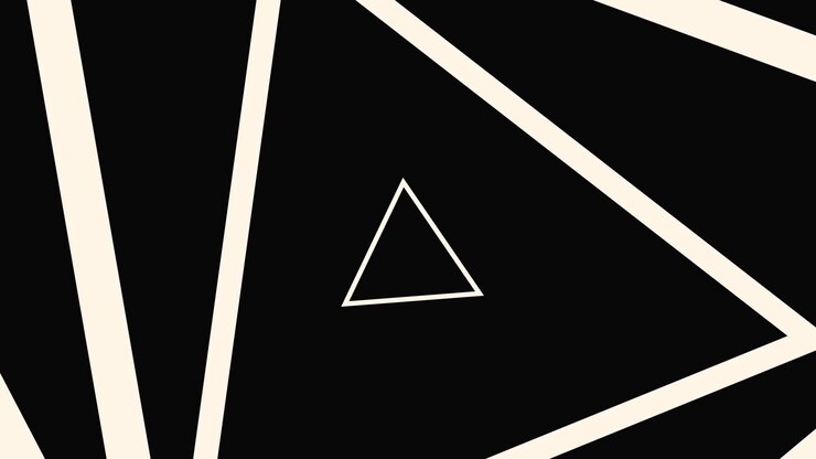 Abstract Geometric Triangle Zooming Animation on Black Background