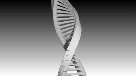 animation of macro of grey 3d dna strand spinning