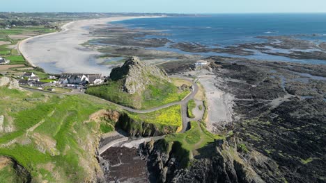 St.-Ouen-Bay-Kanalinseln-Drohne,-Luftaufnahme