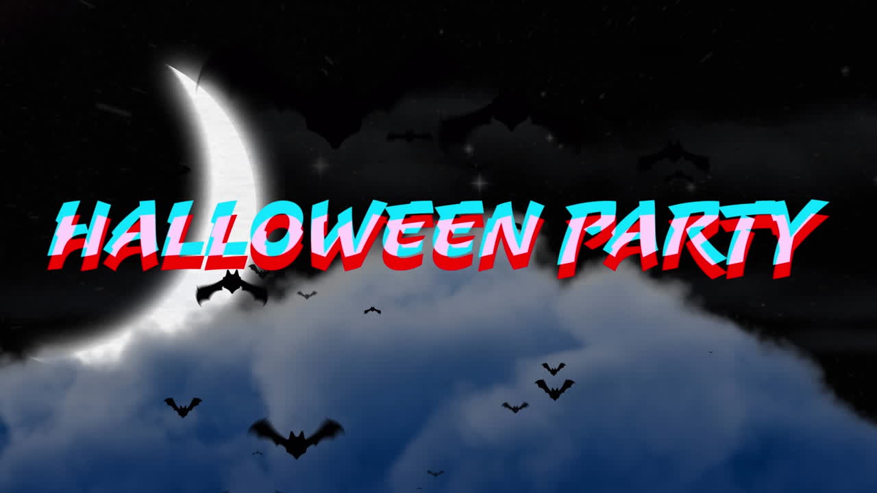 박 ⁇  위의 할로윈 파티 텍스트의 애니메이션