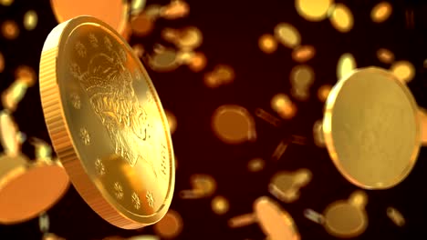 monedas giratorias de 3d