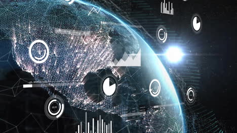animación de las estadísticas y el procesamiento de datos en todo el mundo
