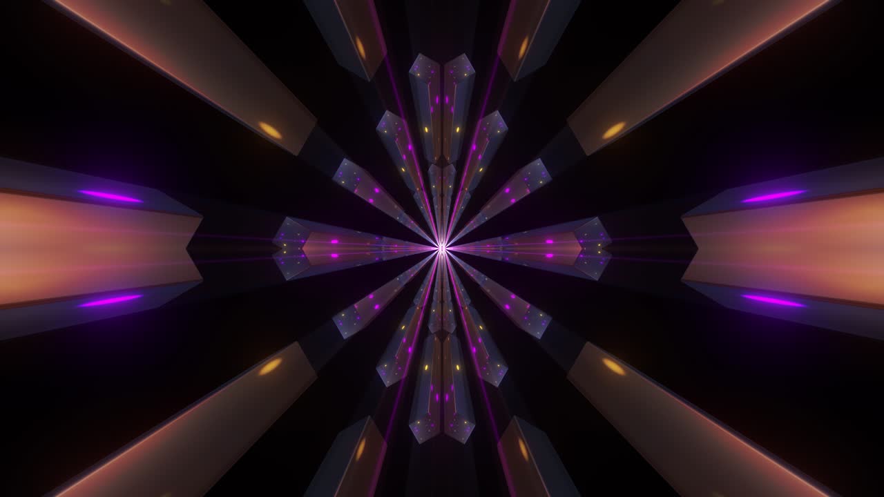 Abstract Geometric Tunnel with Glowing Colors