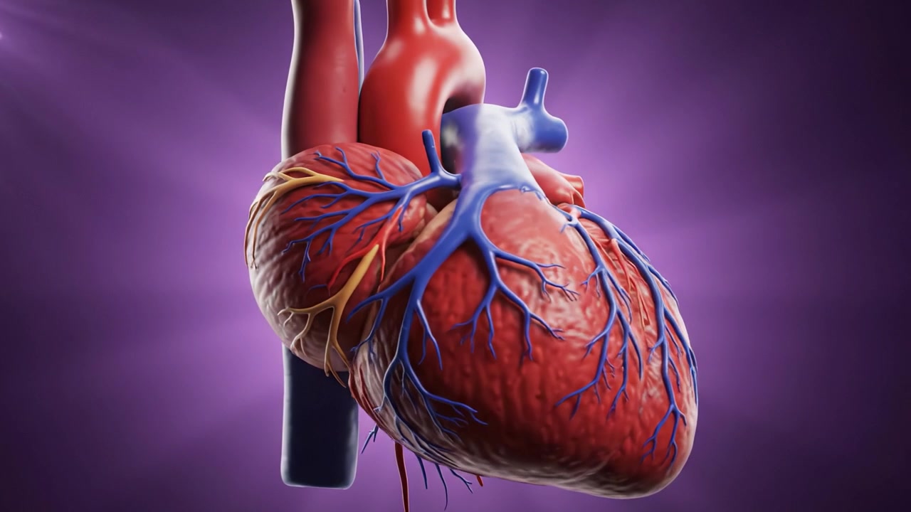 Anatomical Heart Structure: A Detailed Visualization Showcasing the Complex Intricacies of Human Cardiovascular Anatomy in a Vivid 3D Representation